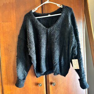 Free People Softspun Knitted Black Sweater size S